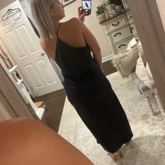 Asos navy satin dress - Picture 3 of 7